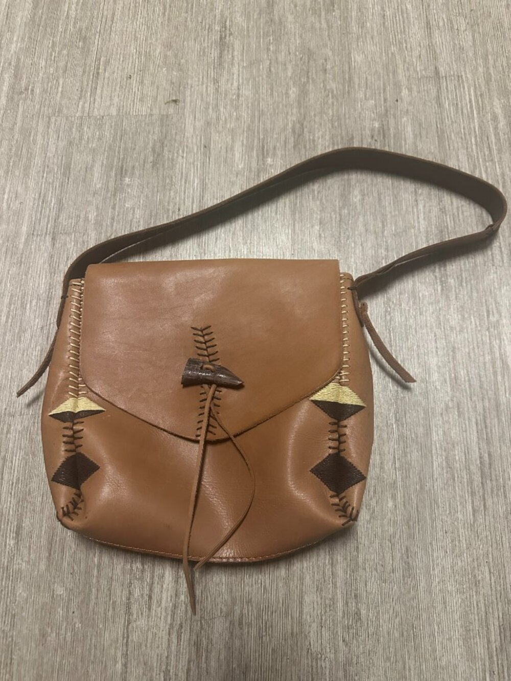 Lucky Brand Laguna Canyon Collection Stitched Leather Flap Shoulder Bag